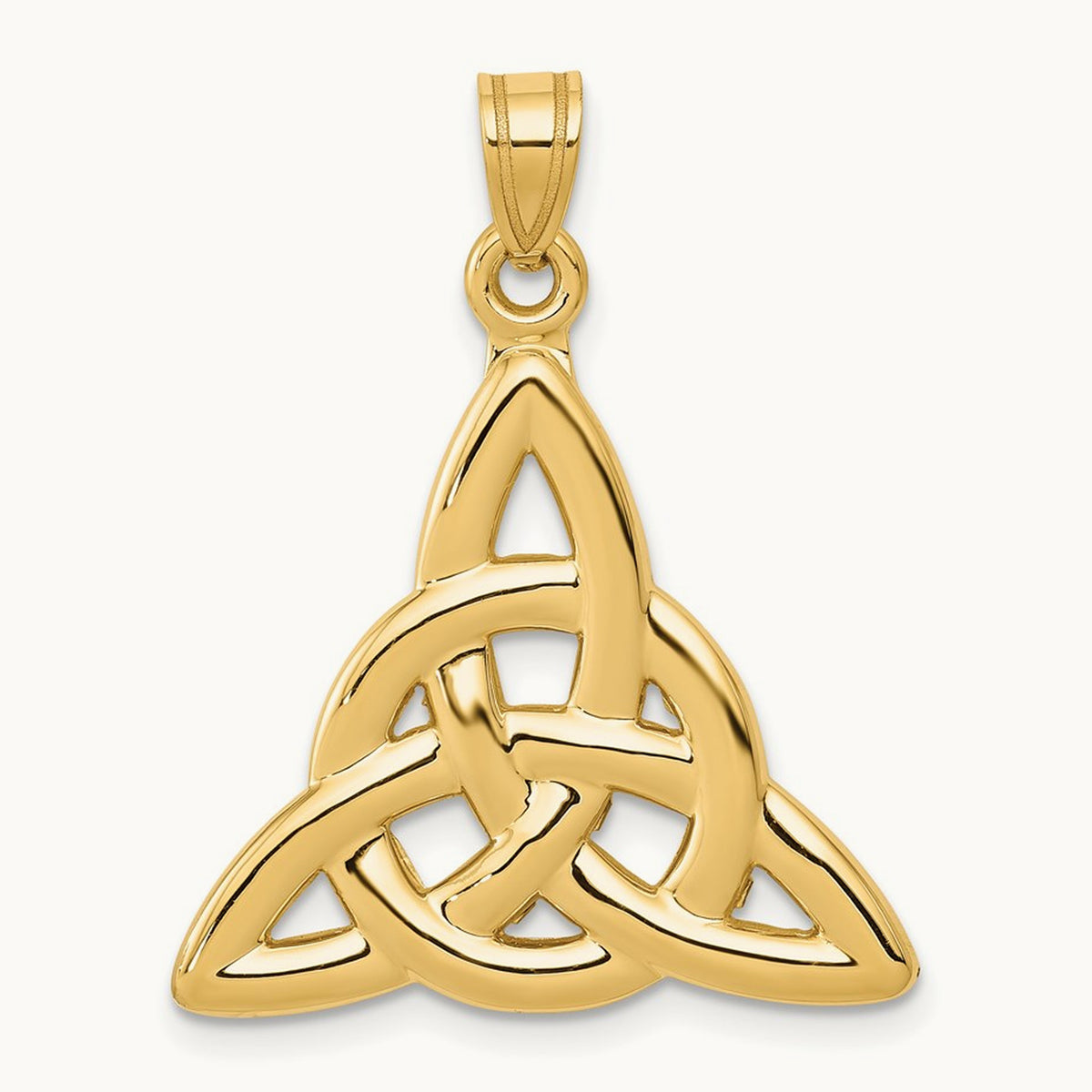 Polished Trinity Knot Pendant — 14K Yellow Gold