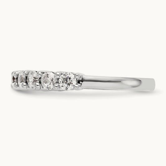 9-Stone Diamond Band, 14K White Gold