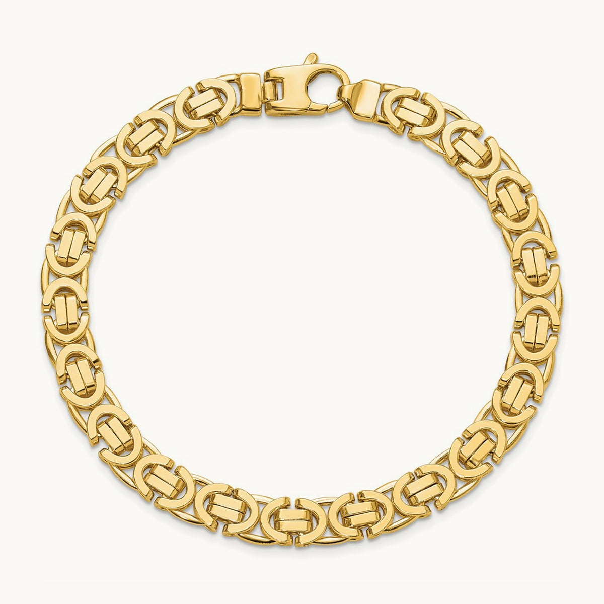 Polished Fancy Link Bracelet, 14K