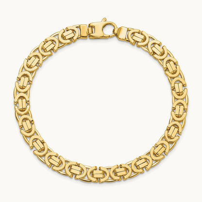 Polished Fancy Link Bracelet, 14K