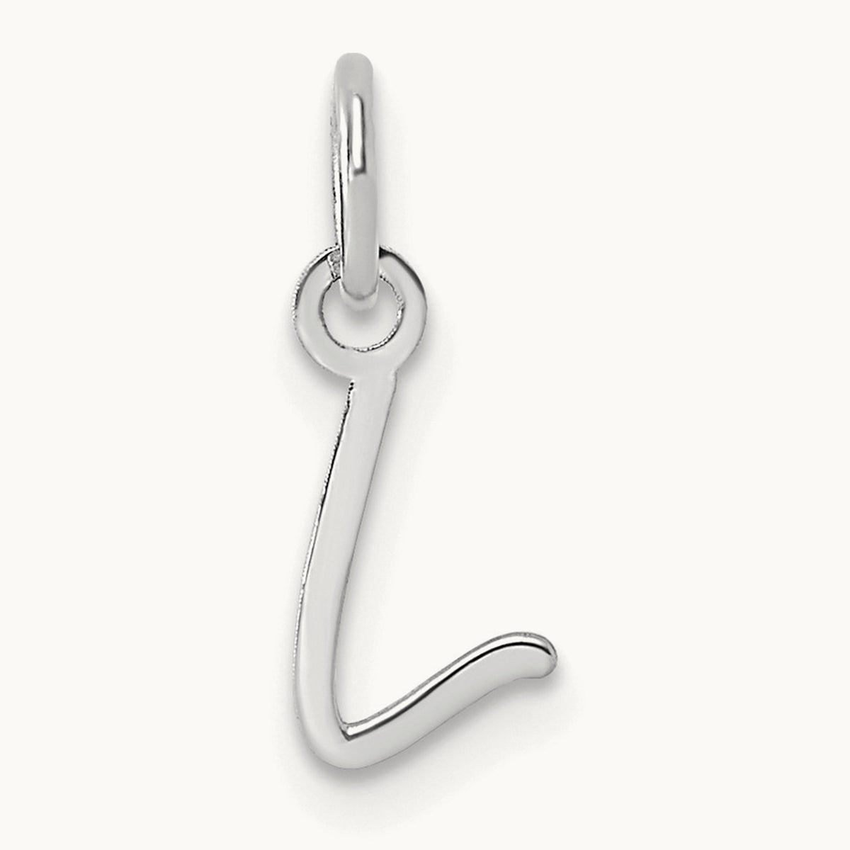 Uppercase Initial Charm — 14K White Gold, L