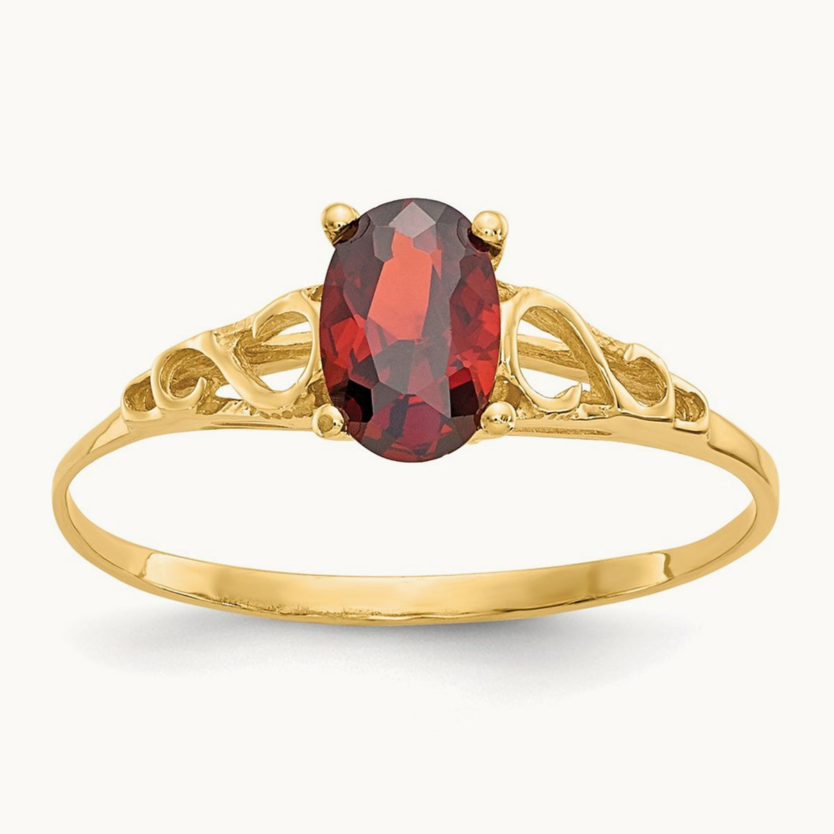 Madi K Synthetic Garnet Ring, 14K