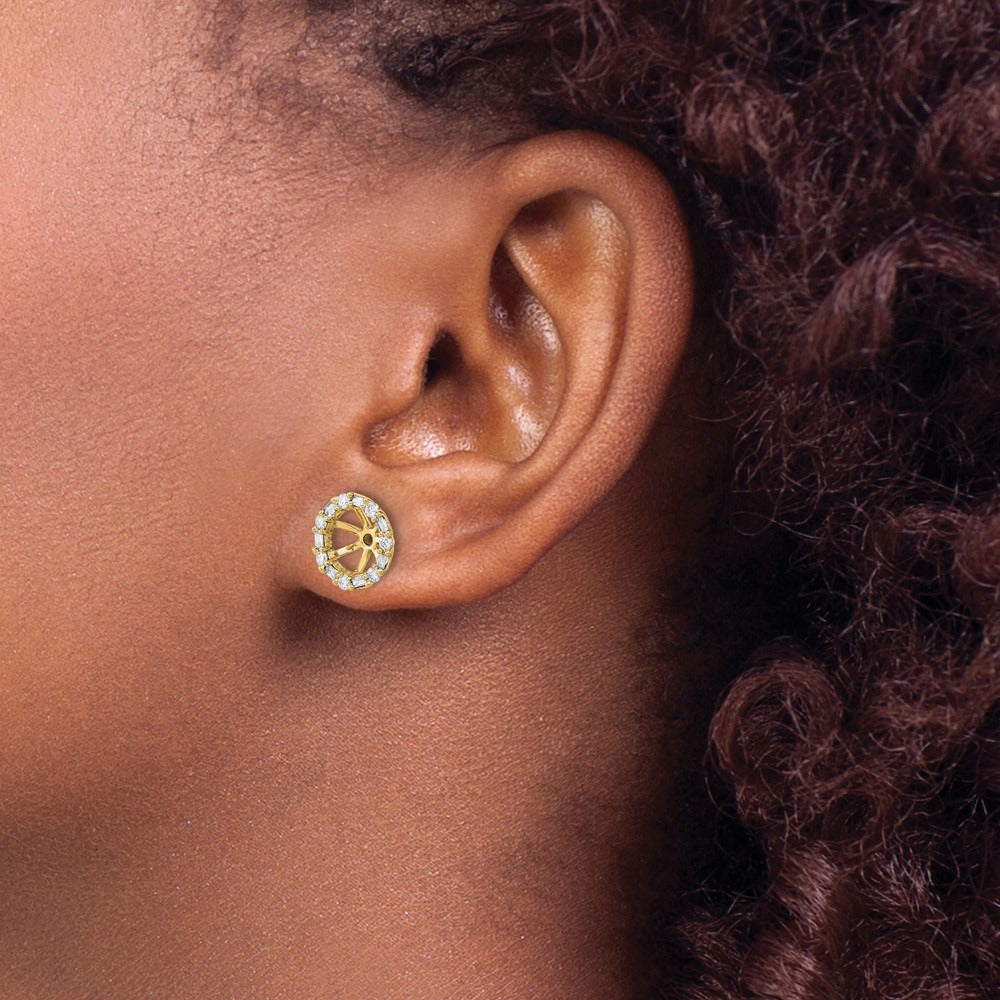 Diamond Earring Jackets — 14K Yellow Gold, 10.5mm