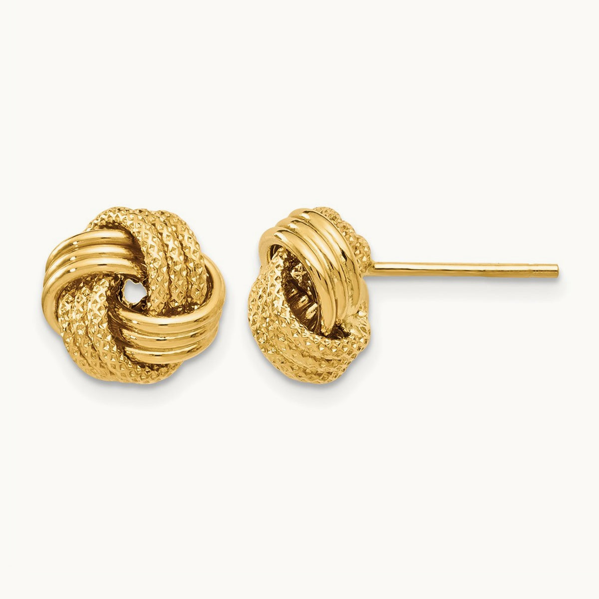 Polished Textured Love Knot Earrings, 14K — Leslie's
