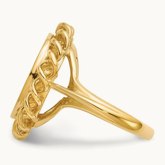 15.0x14. Open Back Signet Ring, 5mm, 14K