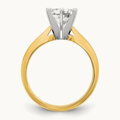 5/8ct. Medium-Wt Airline Half-Round 6-Prong Mounting, 14K Two-tone