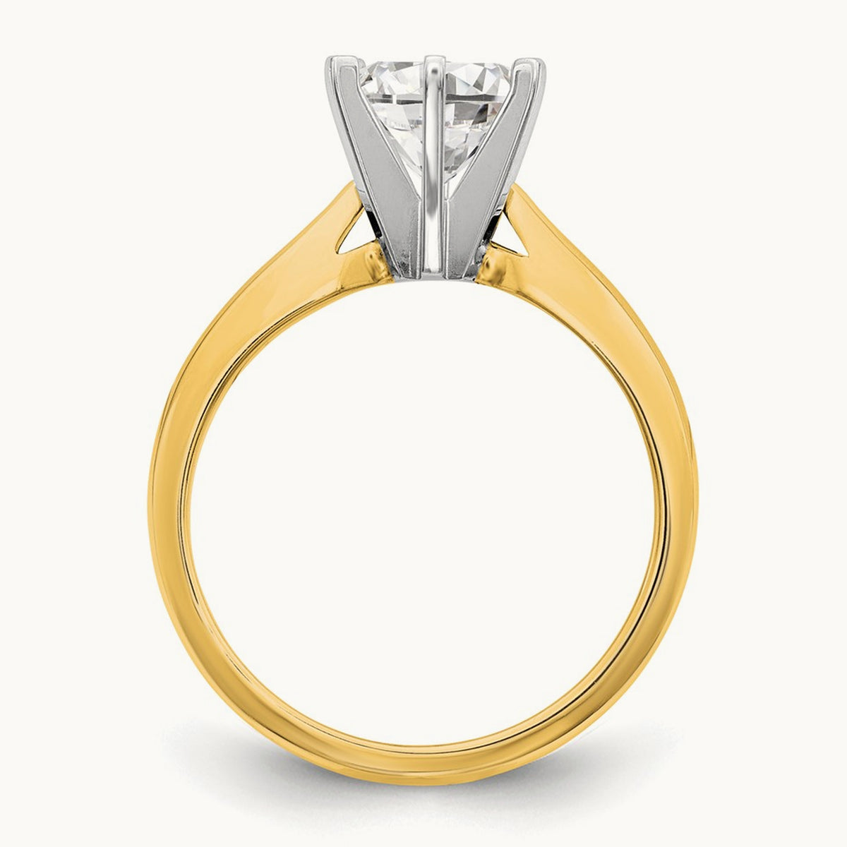 3/4ct. Medium-Wt Airline Half-Round 6-Prong Mounting, 14K Two-tone