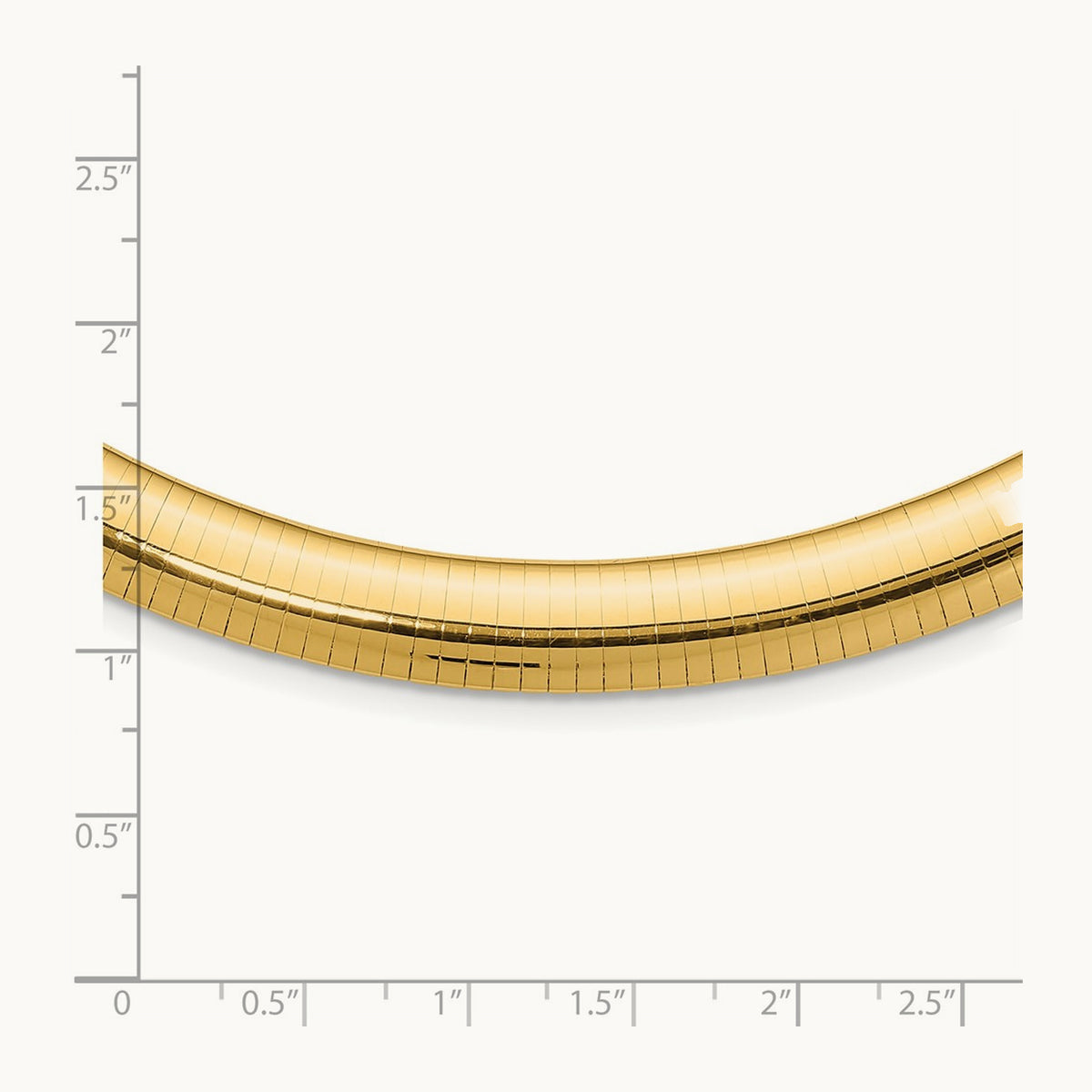 Domed Omega Necklace — 14K Yellow Gold, 18mm, 10mm