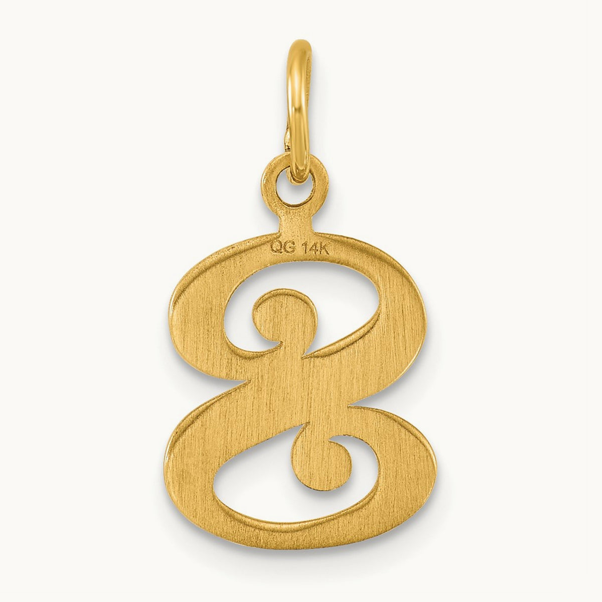 Diamond-cut Initial Charm — 14K Yellow Gold, S