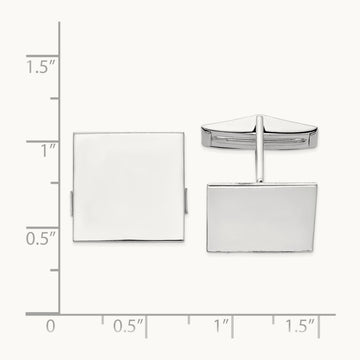WG Men's Square Cuff Links, 14K