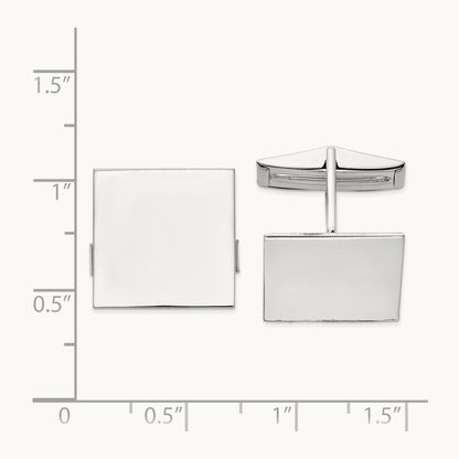 WG Men's Square Cuff Links, 14K