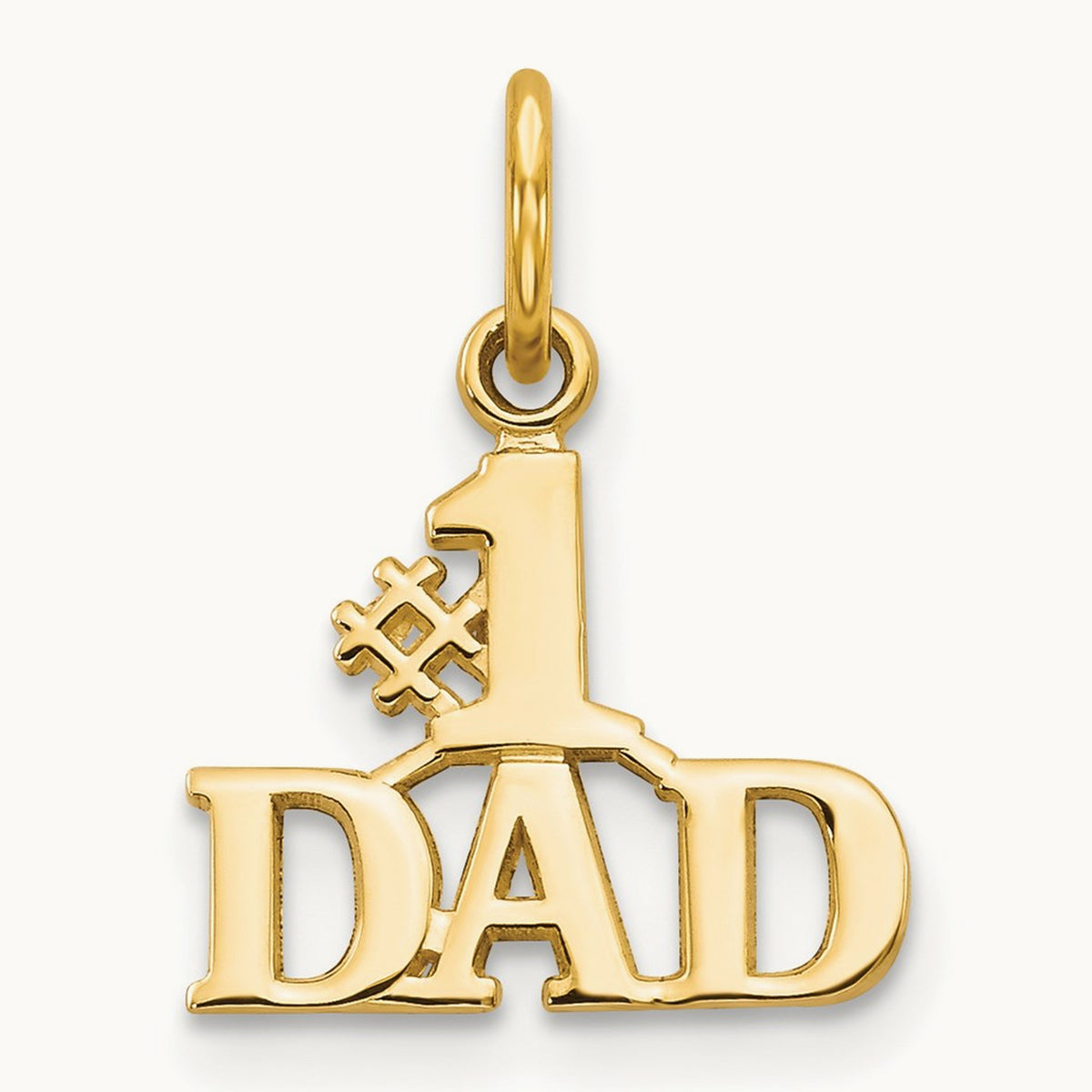 #1 DAD Charm — 14K Yellow Gold