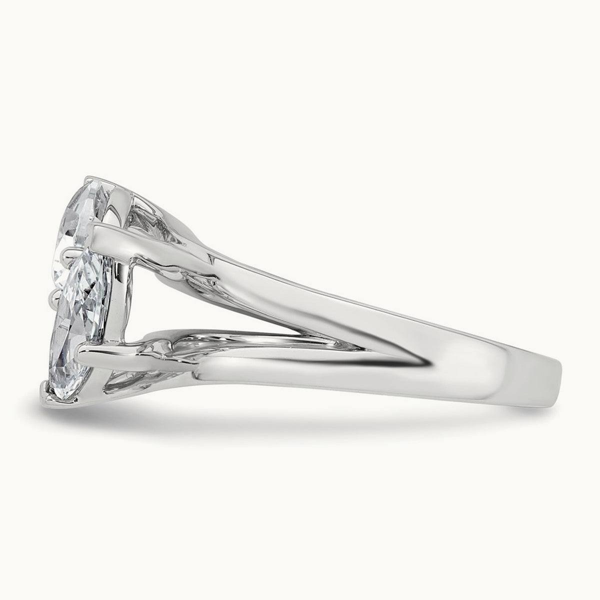 Marquise & Pear 2 Stone Engagement Ring, 2.00 ct tw Lab-Grown Diamond — 14K White Gold