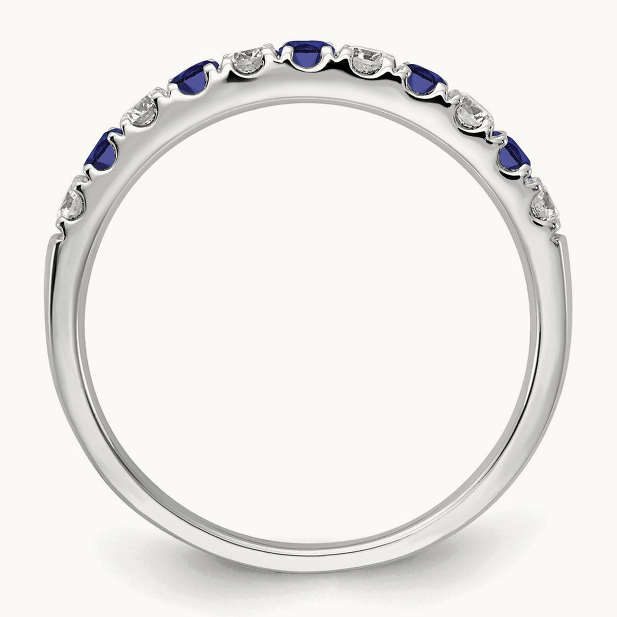 Created Sapphire Band, 0.50 ct tw Lab-Grown Diamond
