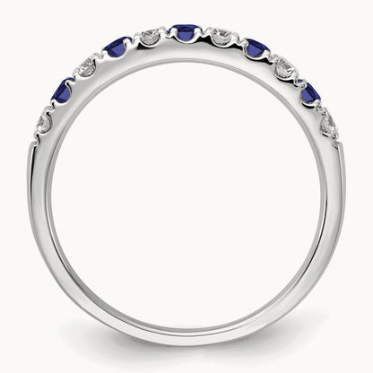Created Sapphire Band, 0.50 ct tw Lab-Grown Diamond