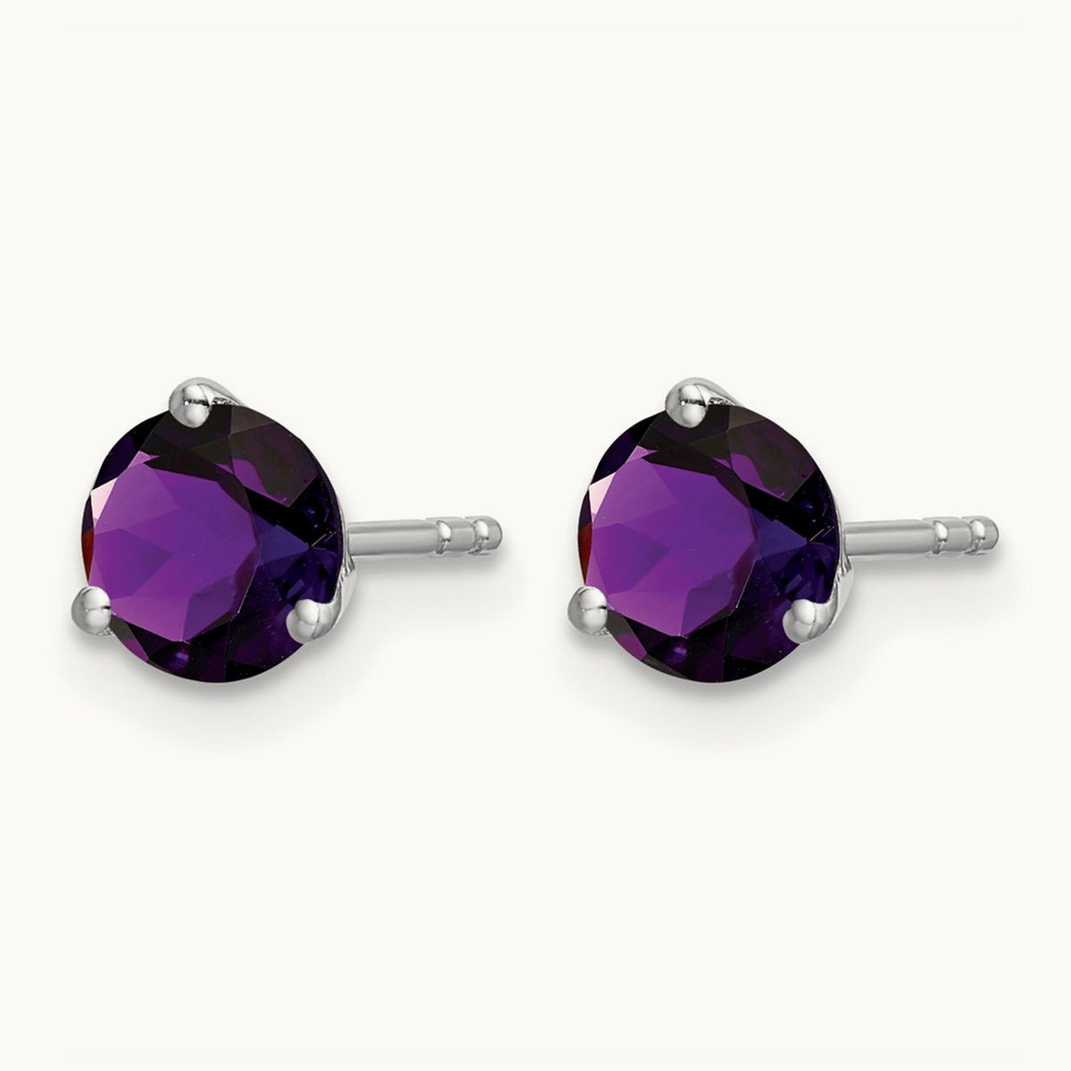 Round Amethyst Earrings — 5.4mm