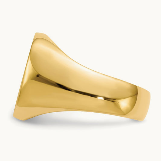 17.0x16. Closed Back Mens Signet Ring, 0mm, 14K