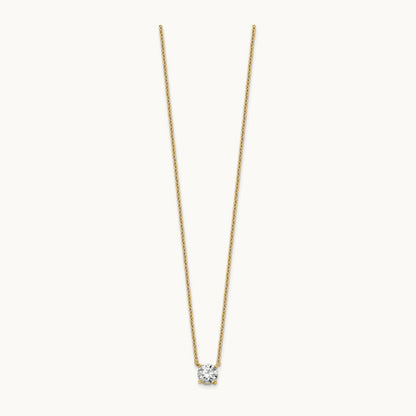 Four-Prong Solitaire Necklace, 0.50-4.00 ct tw Lab-Grown Diamond — 14K Yellow Gold