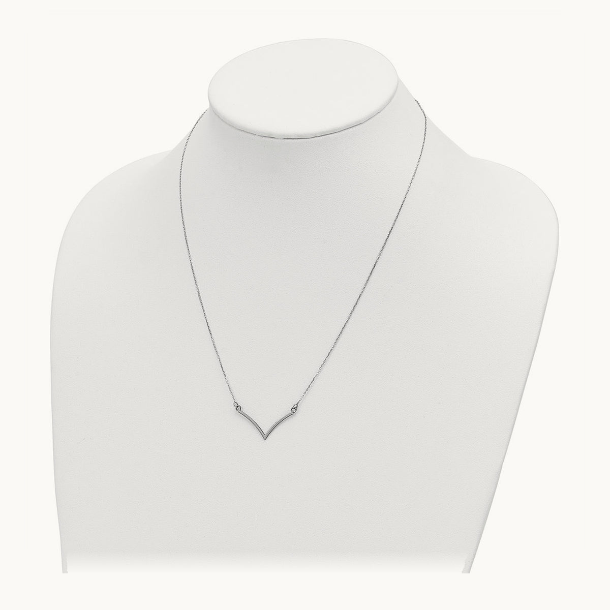 V Necklace — 14K White Gold