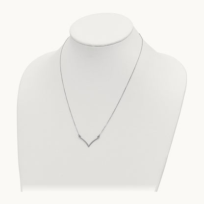 V Necklace — 14K White Gold