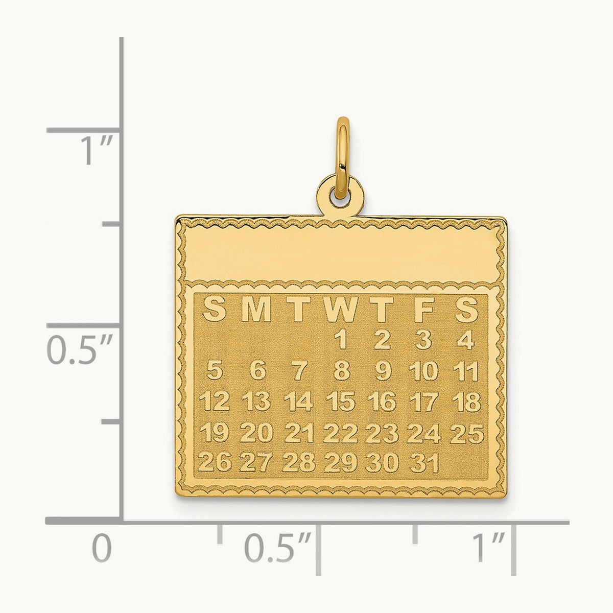 Wednesday the First Day Calendar Pendant, 14K
