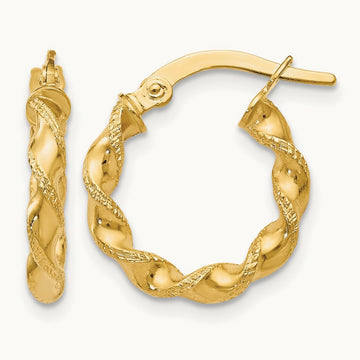 Twisted Hoop Earrings — Leslie's — 14K Yellow Gold