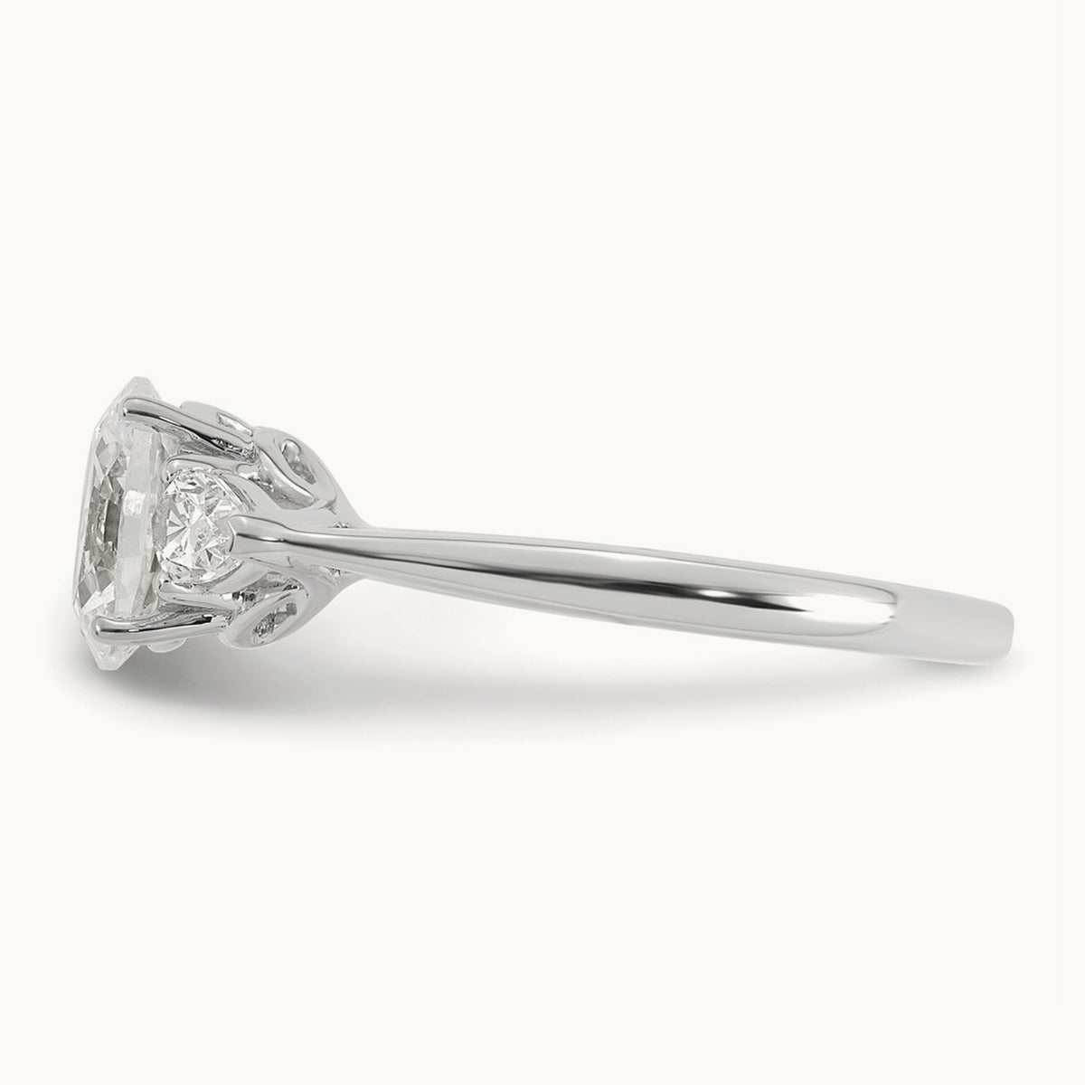 Oval/Pear 3 Stone Engagement Ring, 1.25-3.50 ct tw Lab-Grown Diamond — 1 3/8 ct, 14K White Gold