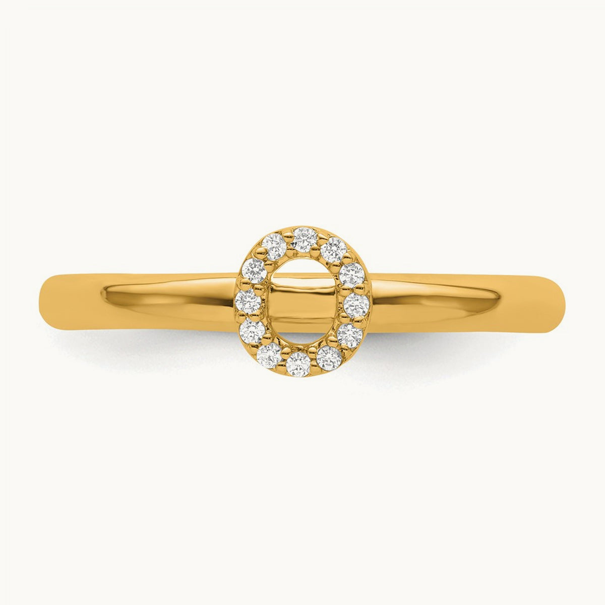 Stackable Diamond Ring — 14K Yellow Gold, O