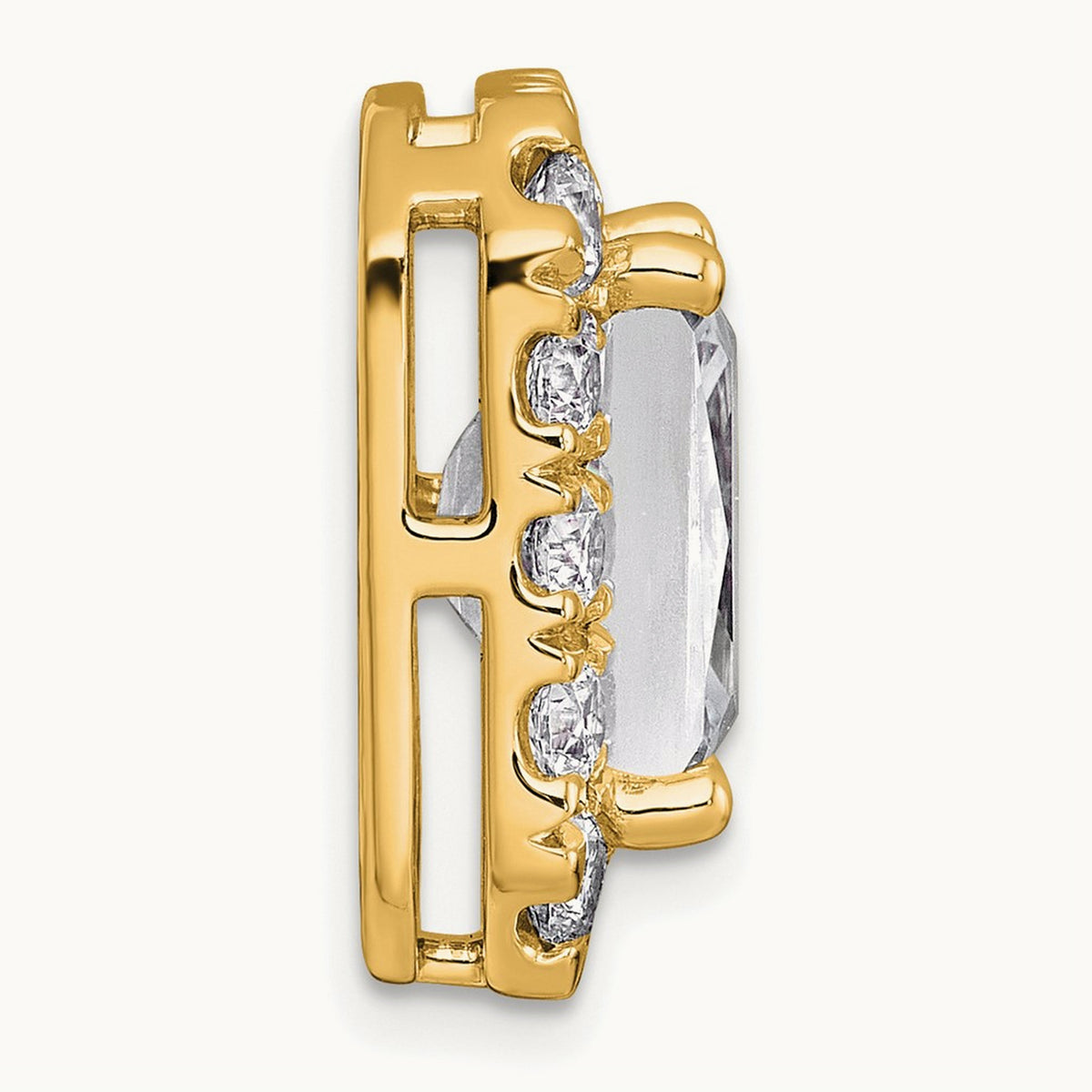 Radiant Halo Chain Slide, 0.25-5.50 ct tw Lab-Grown Diamond — 5 1/2 ct, 14K Yellow Gold