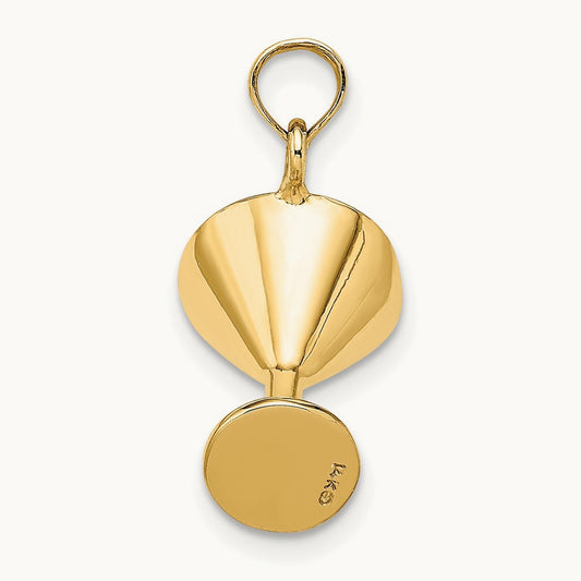 3-D Green Enamel Martini w/Cherry Charm, 14K