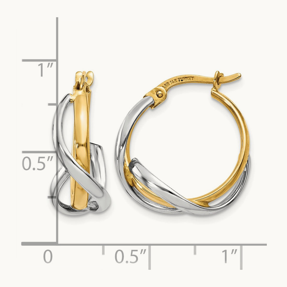 Polished Twisted Hoop Earrings — 20mm