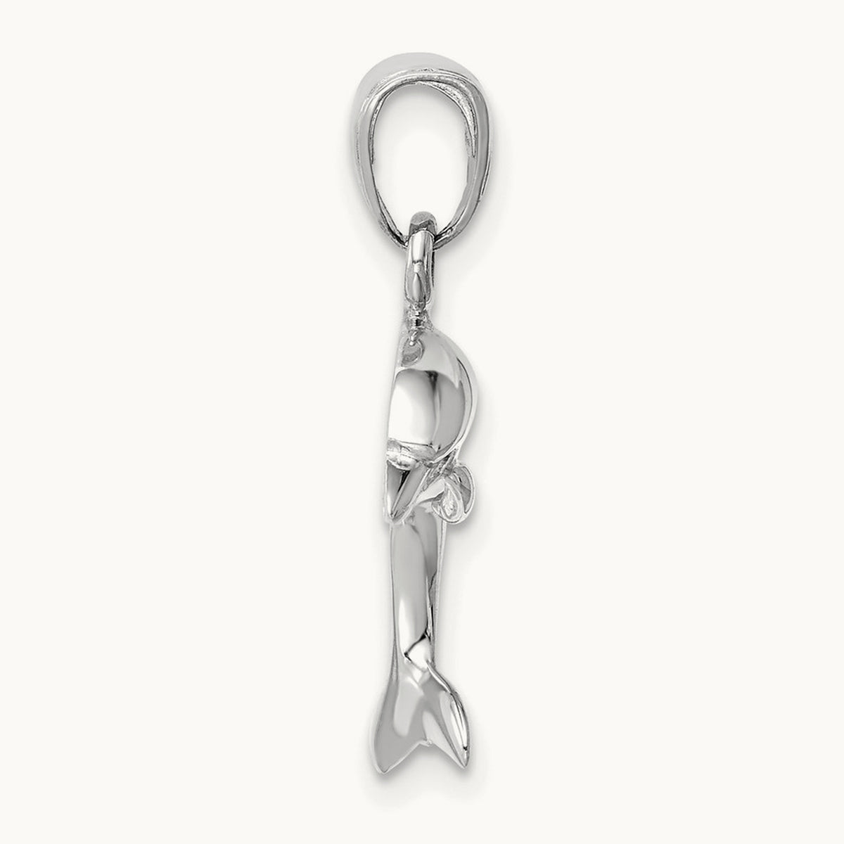 Jumping Dolphin Pendant — 14K White Gold, 16.2mm