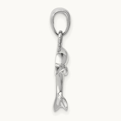 Jumping Dolphin Pendant — 14K White Gold, 16.2mm