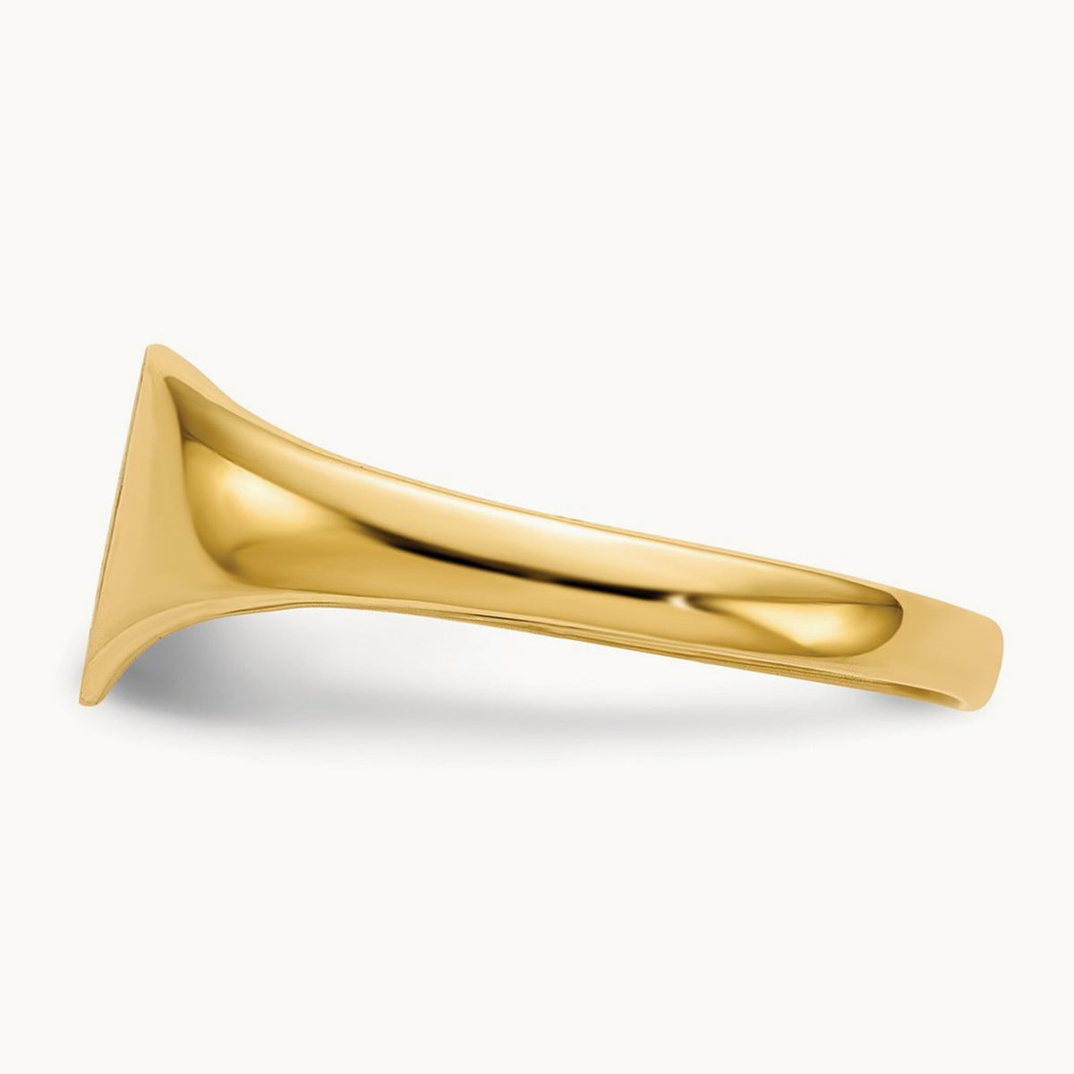 Closed Back Heart Signet Ring — 14K Yellow Gold, 8.5x7.5mm, 6