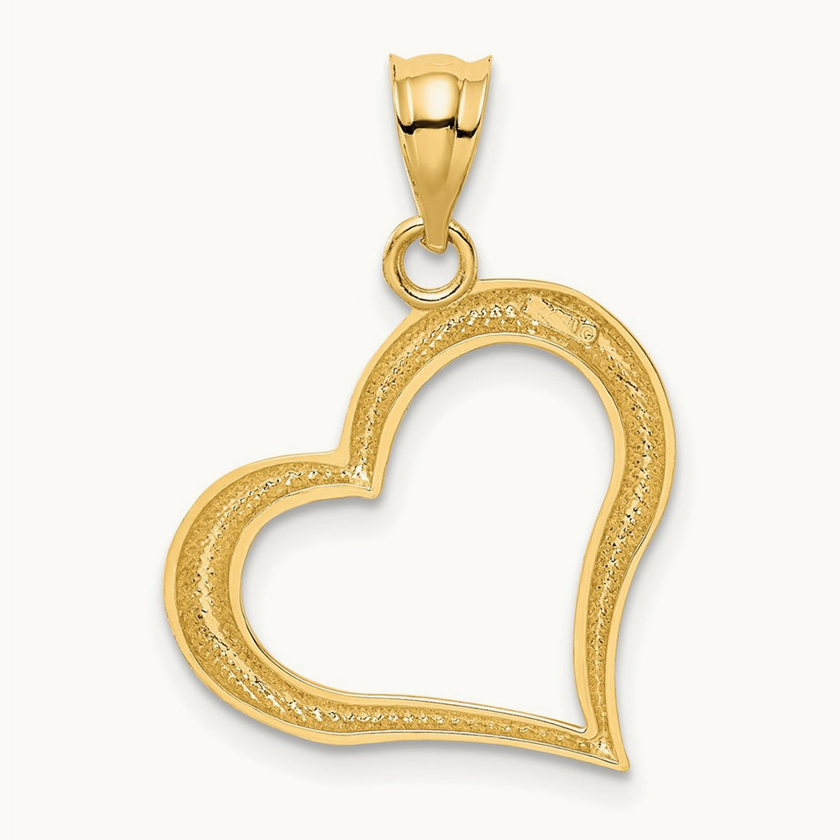 Polished Dangling Heart Pendant — 25mm