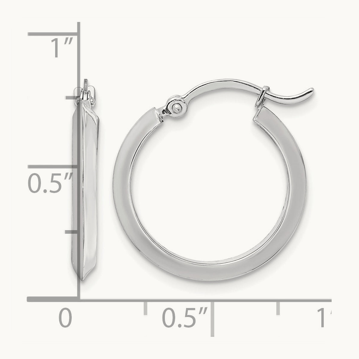 Polished Hoop Earrings, 14K White Gold