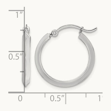 Polished Hoop Earrings, 14K White Gold