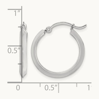 Polished Hoop Earrings, 14K White Gold