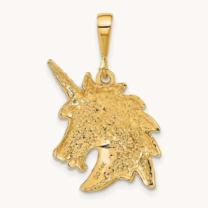Unicorn Head Charm, 14K