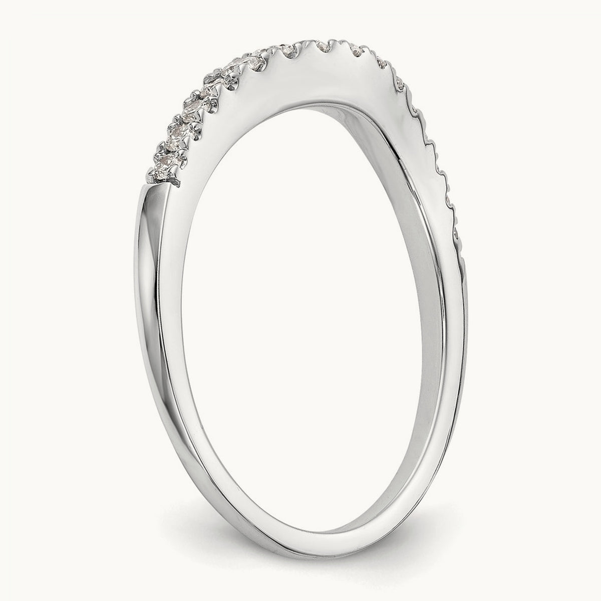 Curved Contour Wedding Band — 1/4 ct, Standard, 7
