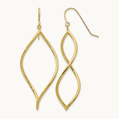 Twisted Drop Earrings, 14K