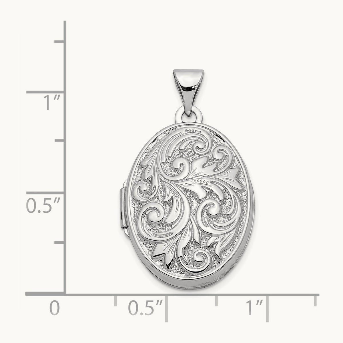 Polished Reversible Love You Always Oval Locket, 14K White Gold