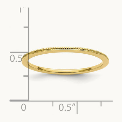 Milgrain Stackable Band — 10K Yellow Gold