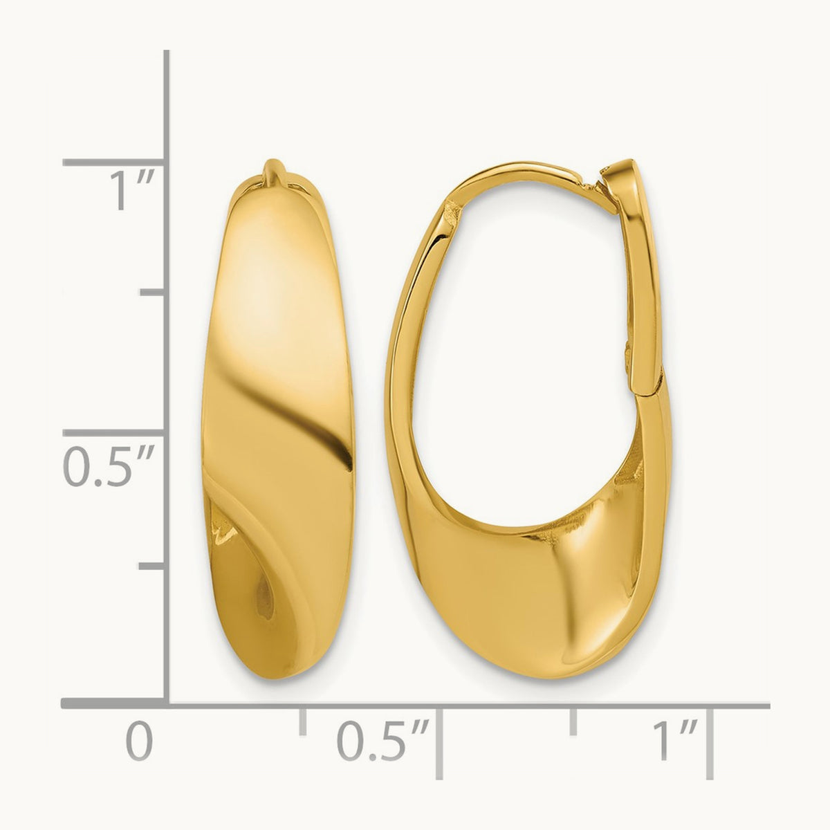 Polished Fancy Hinged Hoop Earrings, 10K — Leslie's