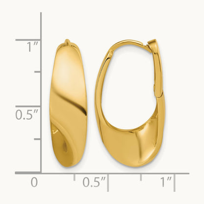 Polished Fancy Hinged Hoop Earrings, 10K — Leslie's