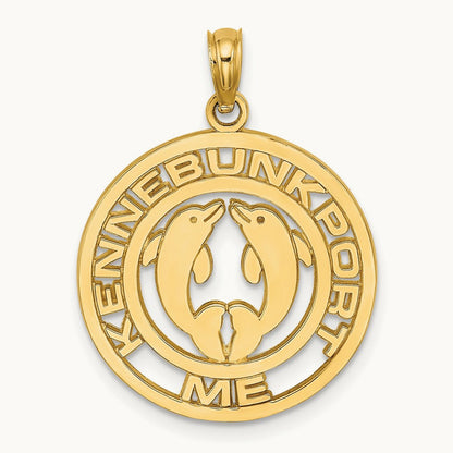 KENNEBUNKPORT Dolphins Charm, 14K