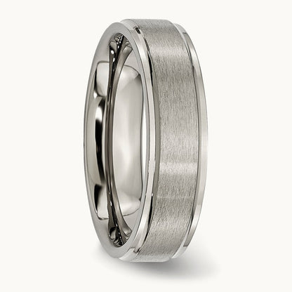 Brushed Center Ridged Edge Band — photo set