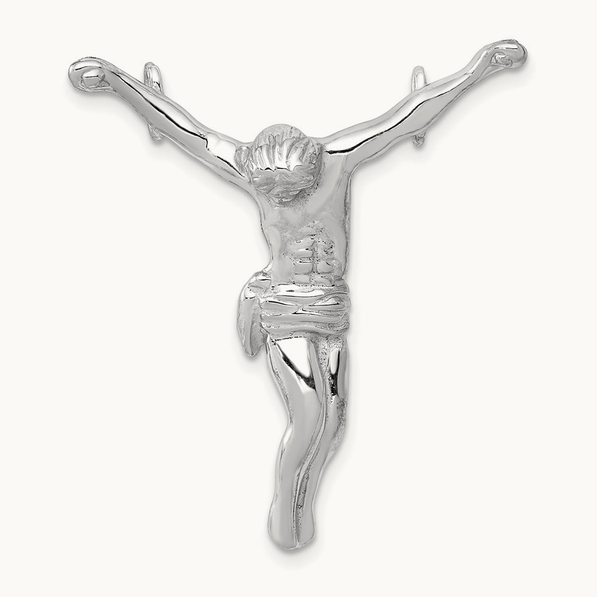 Jesus Chain Slide, 14K White Gold