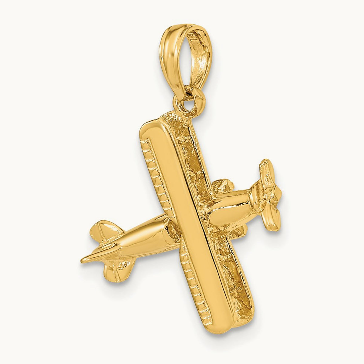 3-D Bi-Plane Charm, 14K