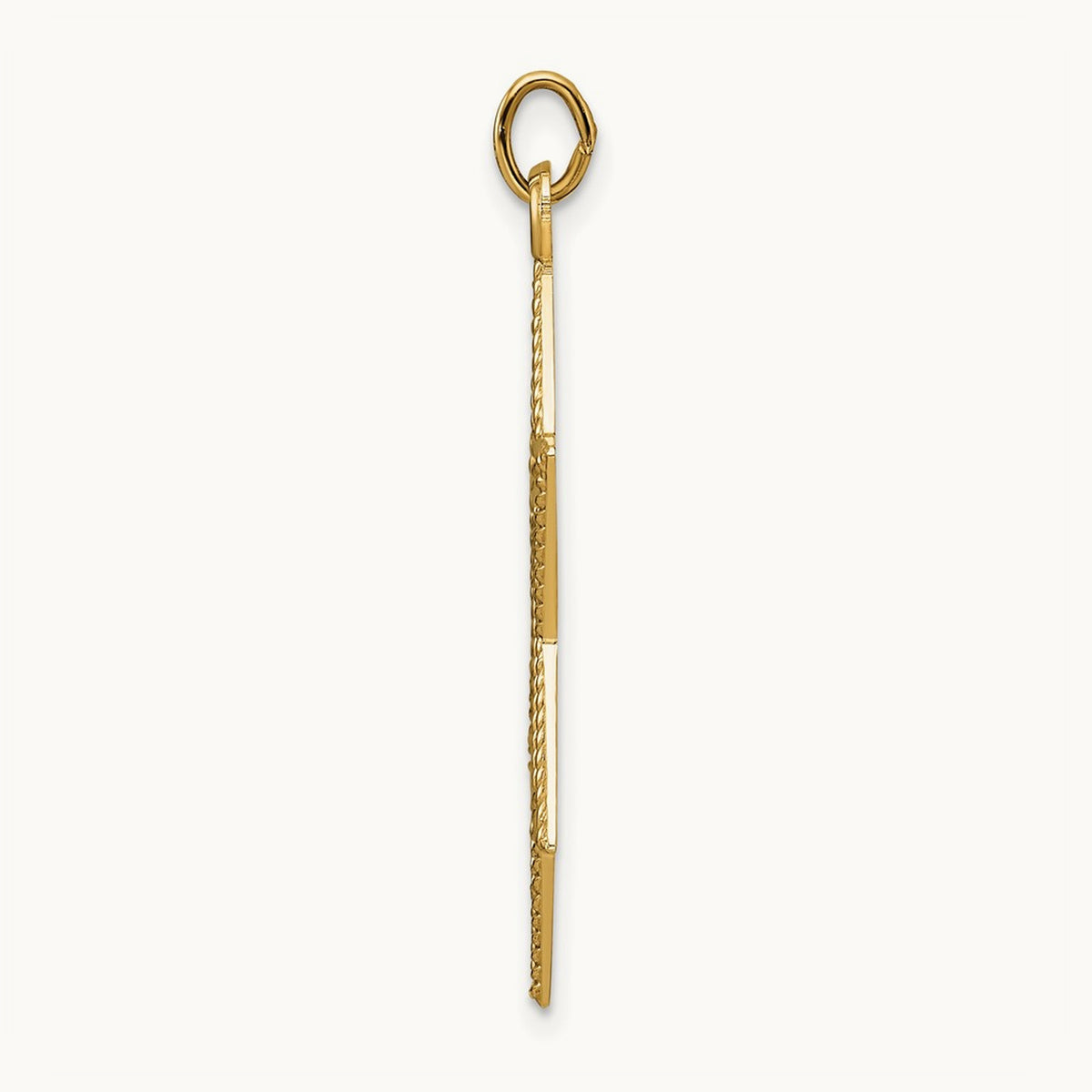 Polished and Textured Solid Star of David Pendant — 14K Yellow Gold, 32.7mm